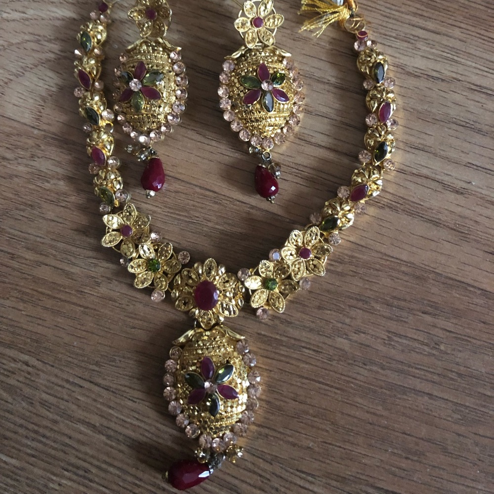 India wedding necklace set 22 gold plated